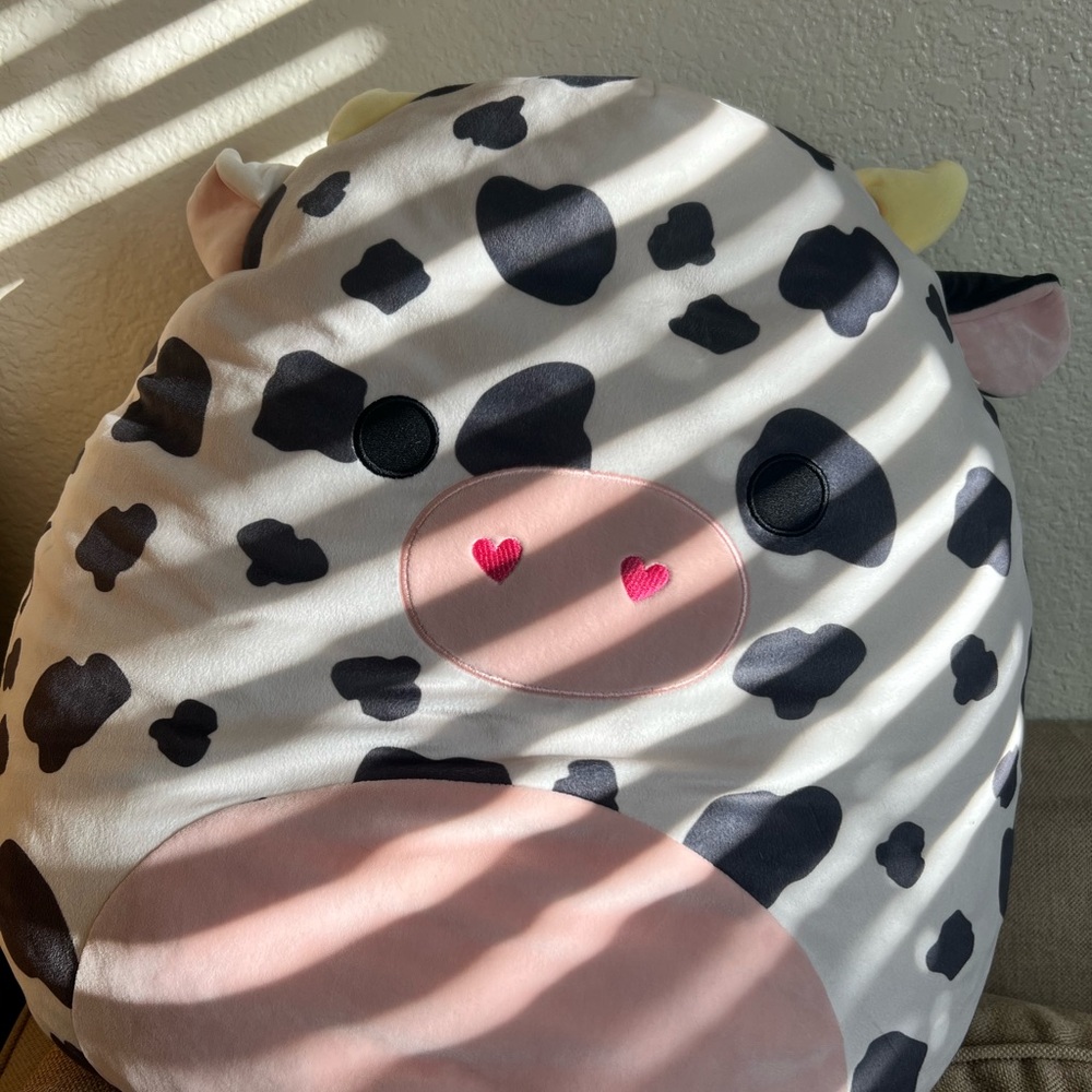 Adorable Cow Plush Pillow - Colin heart nose